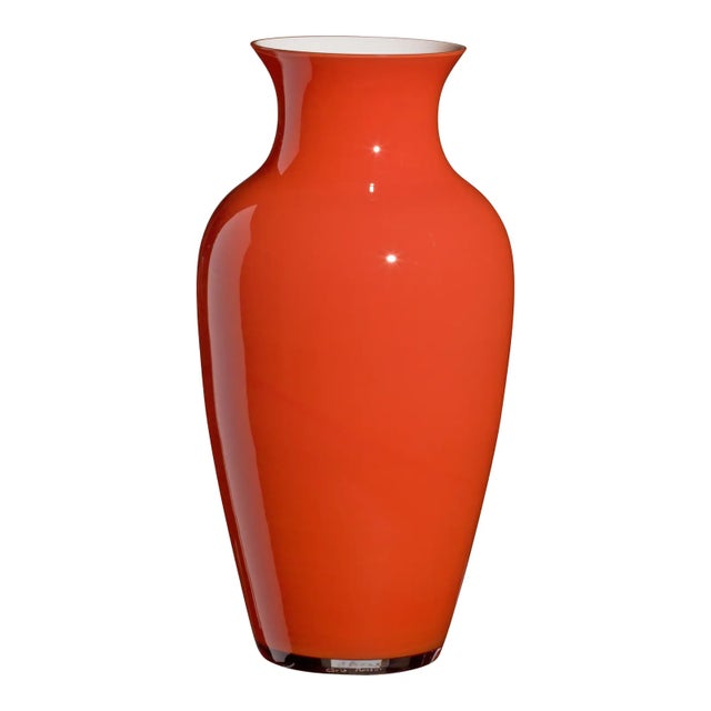 By putting three layers of glass on one another in three distinct moments colored opaque glass, clear crystal and colored...