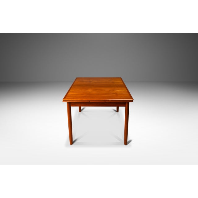 Mid-Century Modern Danish Mid-Century Modern Expansion Dining Table With Stow-In-Table Leaves in Teak, Denmark, C. 1970's For Sale - Image 3 of 11