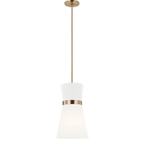 AERIN By Visual Comfort Studio Clark 1-Light Pendant in Satin Brass