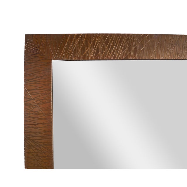 Contemporary Late 20th Century Strie Frame Deign Mirror Frame in Brass Tone Steel For Sale - Image 3 of 4