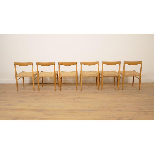 Wood Vintage Oak Dining Chairs by H.W. Klein for Bramin, 1950s, Set of 6 For Sale - Image 7 of 16