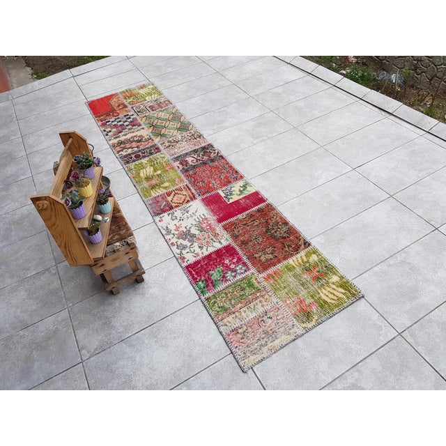 Vintage Oushak Antique Runner Rug For Sale - Image 9 of 10