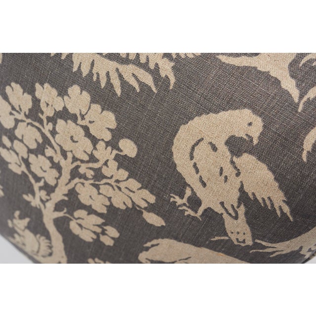 Schumacher Schumacher Woodland Silhouette Print Double-Sided Linen Pillow in Steel For Sale - Image 4 of 7