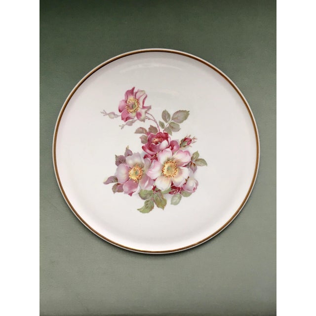 Vintage Schumann Arzberg Wild Rose Gold Trimmed Platter For Sale - Image 11 of 11