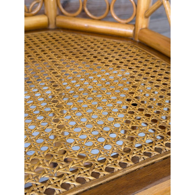 Pair of Vintage Brighton Pavilion Style Rattan and Cane Side Chairs For Sale In Naples, FL - Image 6 of 12