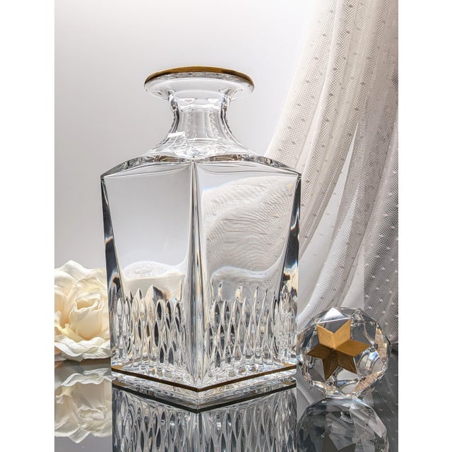 Saint-Louis Late 20th Century Saint-Louis Crystal Apollo Gold Spirits Decanter For Sale - Image 4 of 12