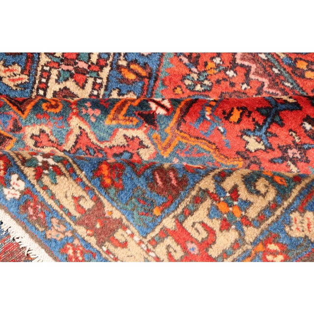 Antique Serapi Runner With Bold Geometric Medallions and Rich Tribal Design Motifs 3'3" X 14'0" For Sale - Image 12 of 13