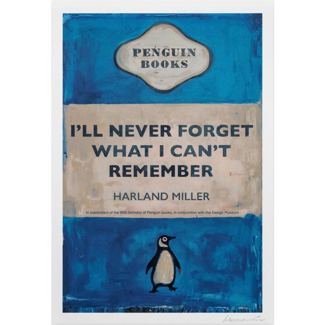 Contemporary Harland Miller I'll Never Forget What I Cant Remember Signed Poster, 2020s For Sale - Image 3 of 3