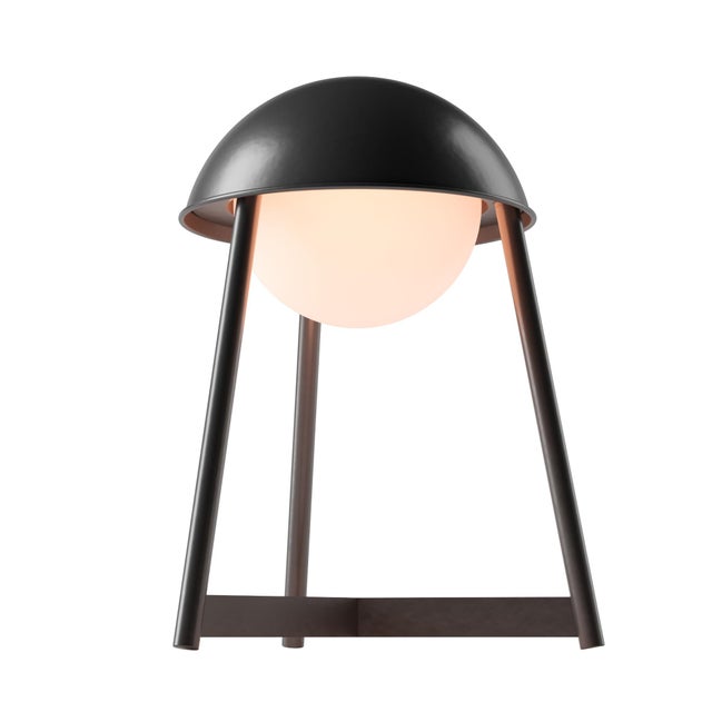 HELMET Rechargeable Cordless LED Table Lamp, 3-Levels Brightness Touch Sensor Control, Black For Sale - Image 13 of 14