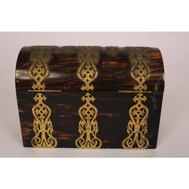Antique Brass Mounted Calamander Wood Box For Sale - Image 4 of 9