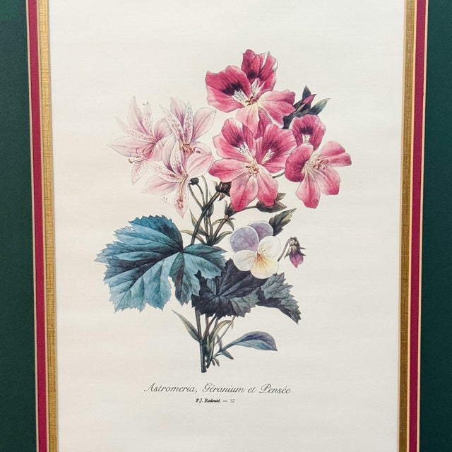Wood Grand Scale French Framed Botanical Set by Pierre-Joseph Redouté Reproduction Prints - Set of 3 For Sale - Image 7 of 8