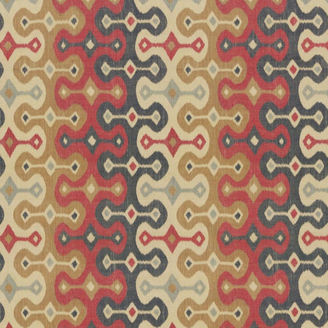 Schumacher X Martyn Lawrence Bullard Darya Ikat Sidewall Wallpaper in Spice For Sale