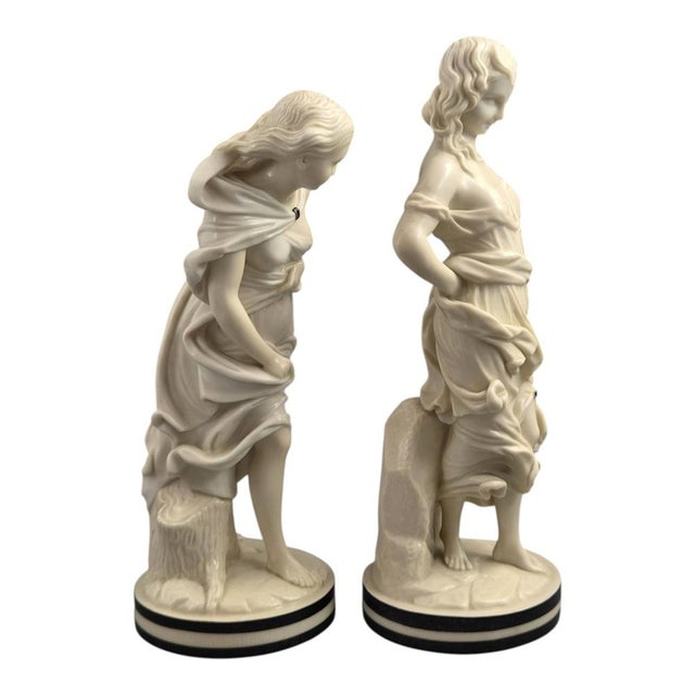 Royal Worcester The Breezes Porcelain Figures from James Hadley, 1800s, Set of 2 For Sale - Image 5 of 10