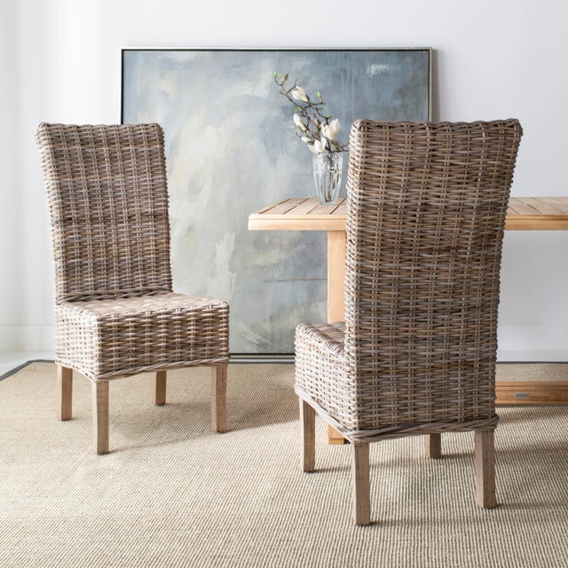 Dainton 19''H Rattan Side Chair in Natural Unfinished - a Pair For Sale - Image 9 of 10