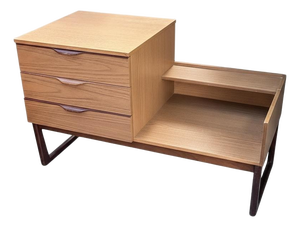 Mid-Century Telephone Bench in Teak Storage Bench with Drawers, 1960s