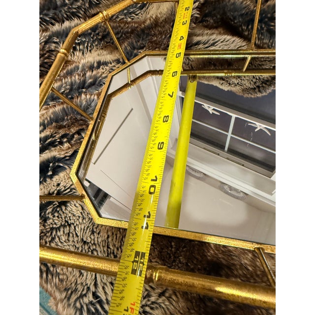 Hollywood Regency Faux Bamboo Mirrored Tray For Sale In Jacksonville, FL - Image 6 of 7