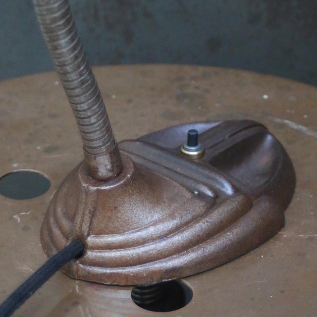 Art Deco Brown Goose Neck Table Desk Light For Sale - Image 6 of 8