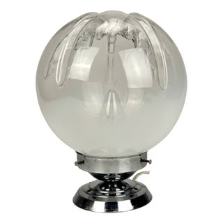 Murano Glass Globe Table Lamp attributed to Mazzega, Italy, 1970s For Sale