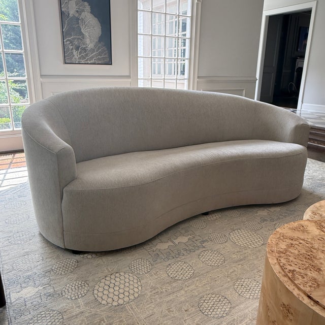 Textile Crate and Barrel Infiniti Curve Back Sofa--Two Available For Sale - Image 7 of 12