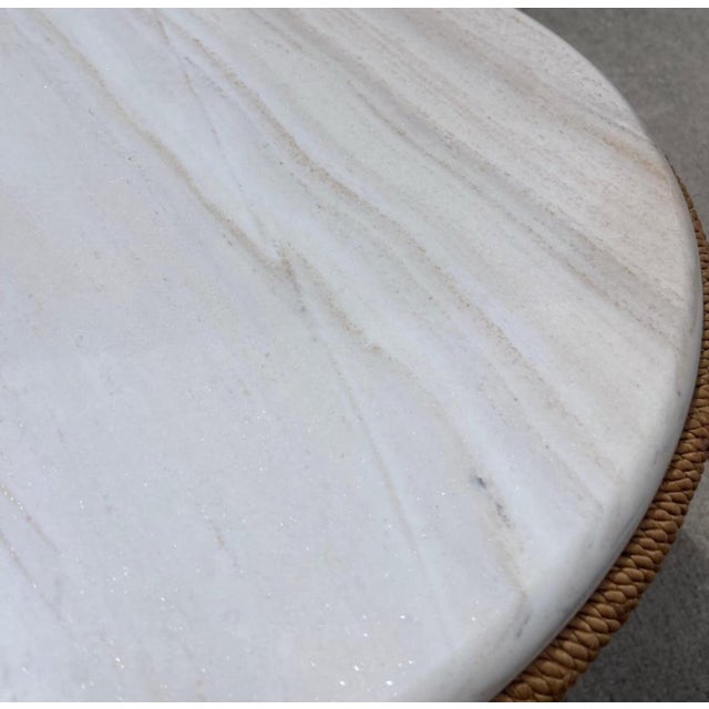 Marzio Cecchi Marzio Cecchi Studio Most Rope Travertine Top Side Tables or Nightstands, a Pair For Sale - Image 4 of 12