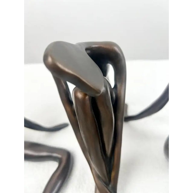 Metal Modernist Figural Limited Edition Bronze Sculpture, Set of 3, Signed & Numbered 1980's For Sale - Image 7 of 18