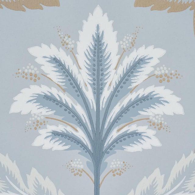 Schumacher SAMPLE - Schumacher Front Waltz Wallpaper In Light Blue For Sale - Image 4 of 6