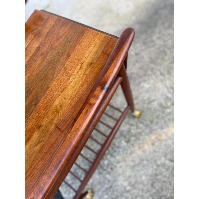 Mid Century Modern Drop-Leaf Rolling Dry Bar | in Style of Arthur Umanoff For Sale - Image 11 of 12
