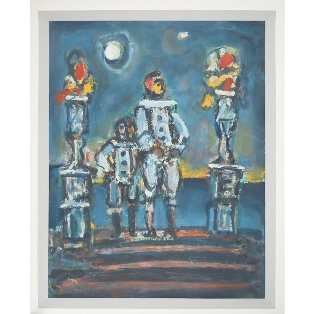 Modern Georges Rouault, Circus, Les Pierrots, Lithograph and Stencil For Sale - Image 3 of 6