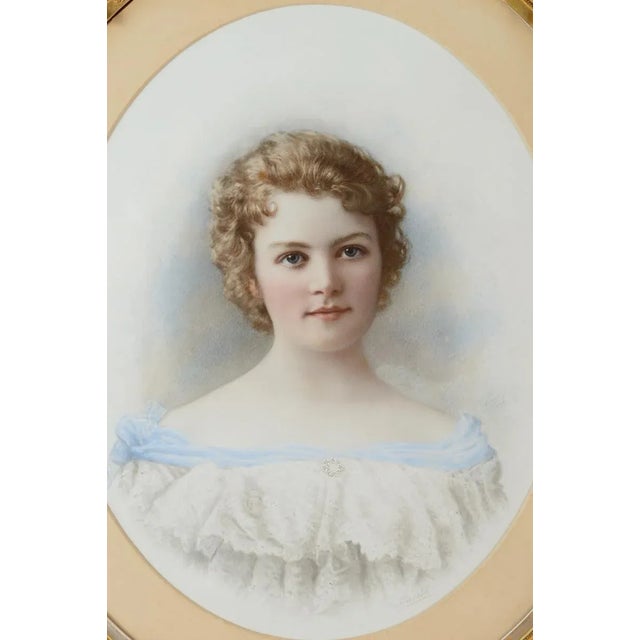 Victorian 19th Century French "Portrait of Girl" Painting For Sale - Image 3 of 10