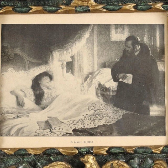 Gold Small Antique Baroque Carved Gilded Wood Frame, Italy, 18th Century For Sale - Image 8 of 11