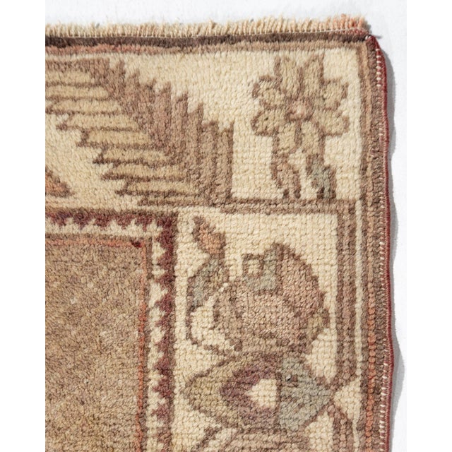Textile Vintage Circa 1940 Turkish Oushak Area Rugs 2ft 4in X 12ft 3in For Sale - Image 7 of 13