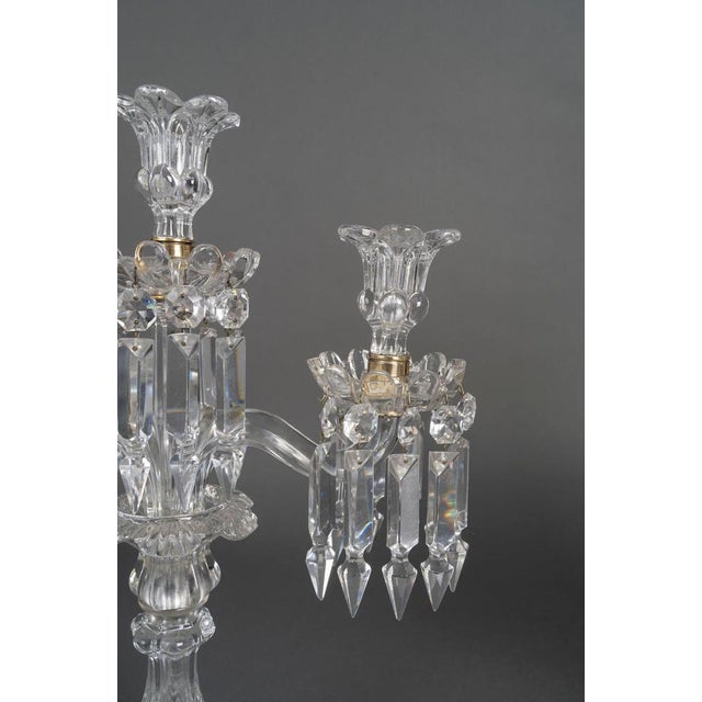 Napoleon III Style Crystal Candelabras from Baccarat, Set of 2 For Sale - Image 5 of 12