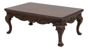 Mahogany Large Carved Cocktail Coffee Table