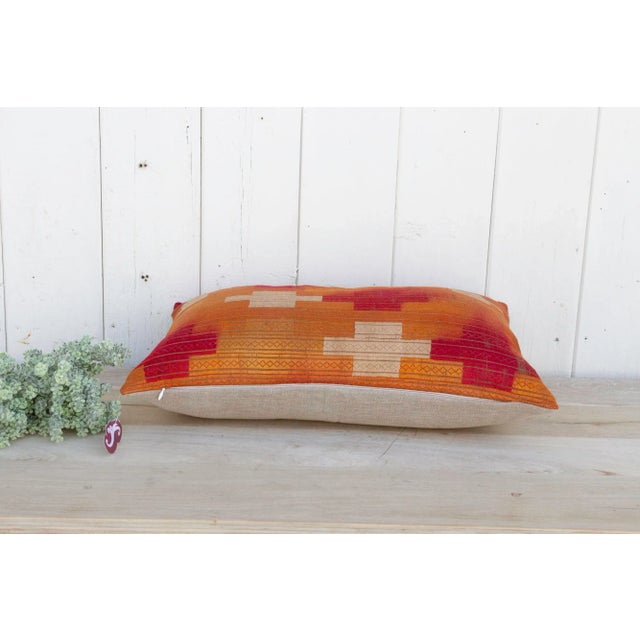 Textile Kashmir Silk Phulkari Pillow For Sale - Image 7 of 9