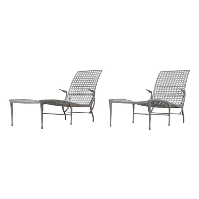 Pair of Dan Johnson Brown Jordan Sol Y Luna Chaise Lounges For Sale