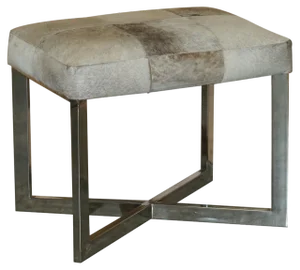Oak, Pony Hide and Chrome Stool