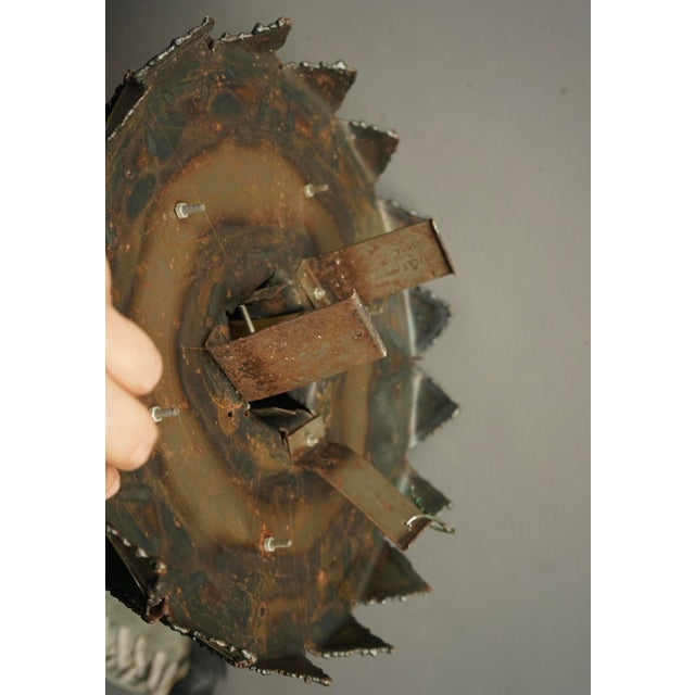 1980s Brutalist Metal Wall Clock by A.Becht, 1986 For Sale - Image 5 of 8