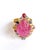 Pink Bochic “Orient” Carved Ruby & Multi Sapphire Cluster Ring Set 18K & Silver, Size 7.5 For Sale - Image 8 of 12