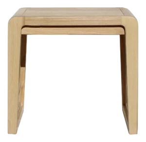 Light Natural Raw Wood Minimalist Lattice Pattern Stool Table
