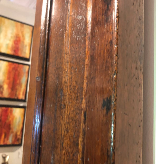 1990s Hand Carved Poplar and Walnut Italian Mirror For Sale - Image 9 of 13