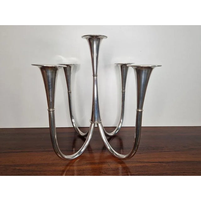 1950s Five-Arm Candelabra by Wilhelm Wagenfeld for WMF, 1952 For Sale - Image 5 of 5