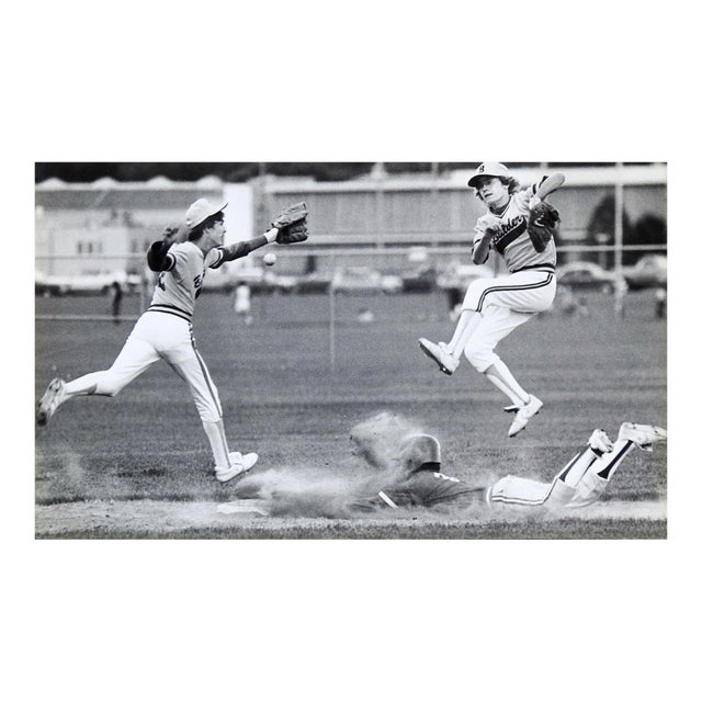 Vintage Baseball Action Photograph For Sale