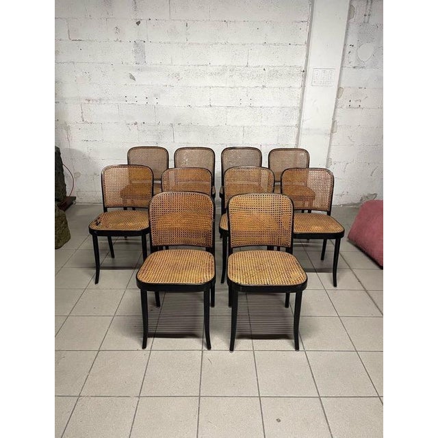 1970s Model 811 Chairs by Josef Hoffmann for Drevounia Manufacture, 1970s, Set of 10 For Sale - Image 5 of 18
