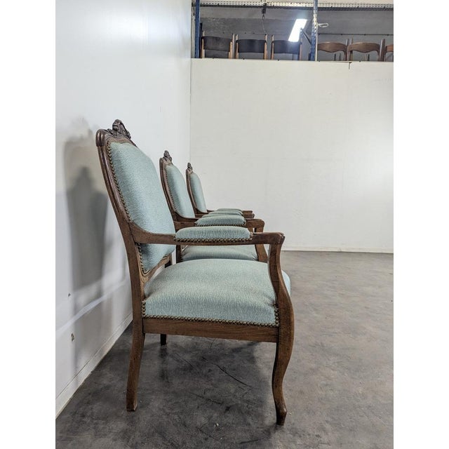 Louis XV Oak Armchairs, Set of 3 For Sale - Image 3 of 5