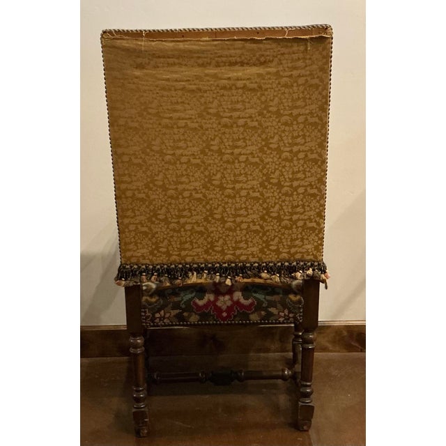 Late 19th Century Antique William and Mary Style Chair With Needlepoint Seat and Front of Back For Sale - Image 5 of 6