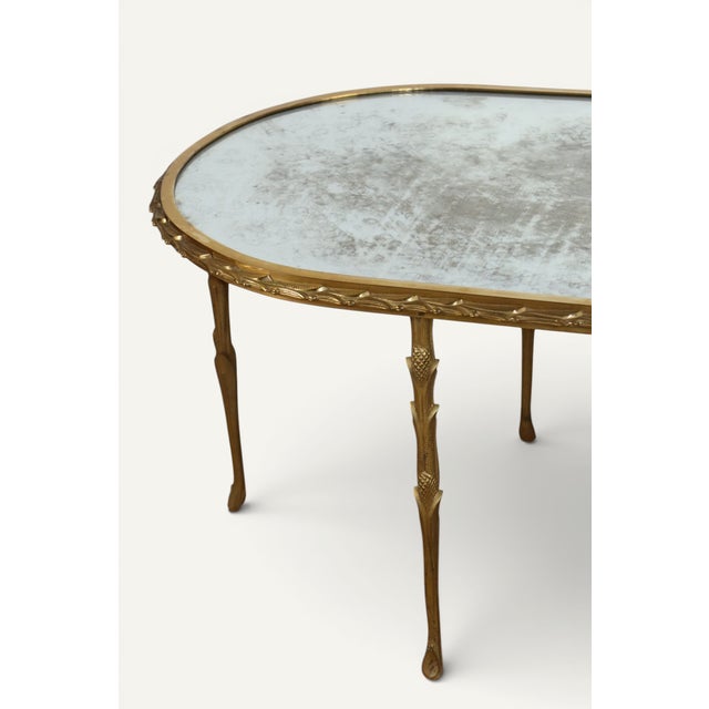 Metal Baguès Coffee Table in Gilt Bronze and Aged Mirror, 1950s For Sale - Image 7 of 18