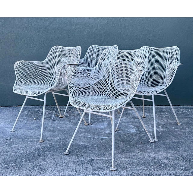 Vintage Russell Woodard “Sculptura” Wrought Iron Dining Set For Sale - Image 11 of 12