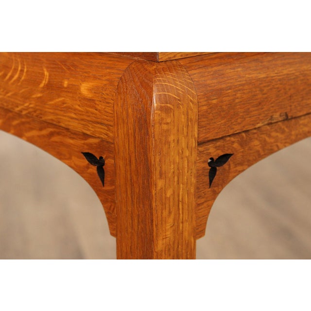 Brown Stickley Mission Collection Pair of Oak Display Stands For Sale - Image 8 of 12