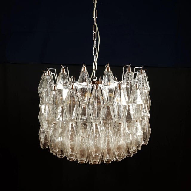 Vintage Polyhedron Murano Glass Chandelier in the style of Venini, Venice, Italy, 1960s For Sale - Image 17 of 18