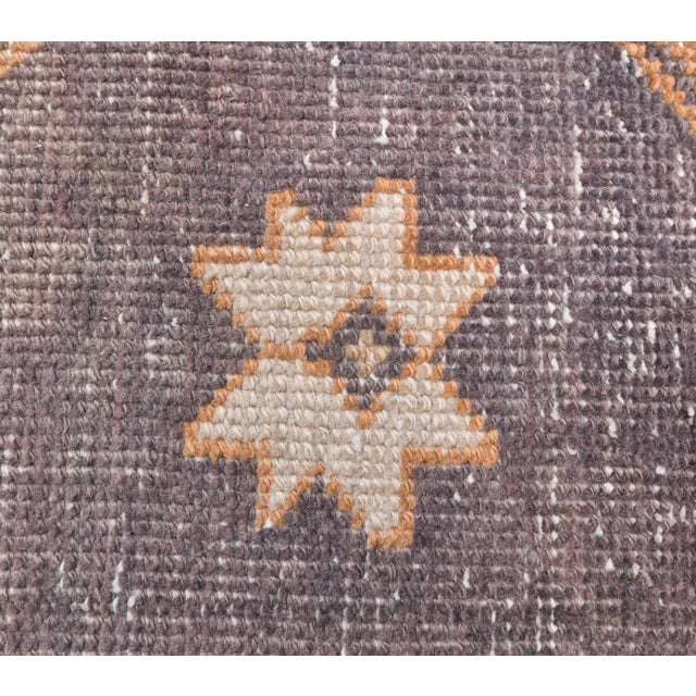 2'9x11'4 Vintage Orange Geometric Turkish Hand-Knotted Runner Rug For Sale - Image 6 of 9